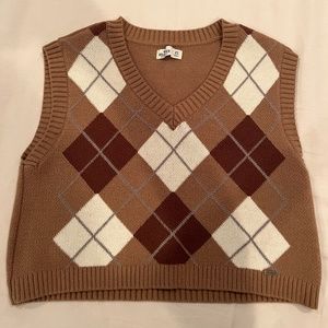 Brown Argyle Sweater Vest